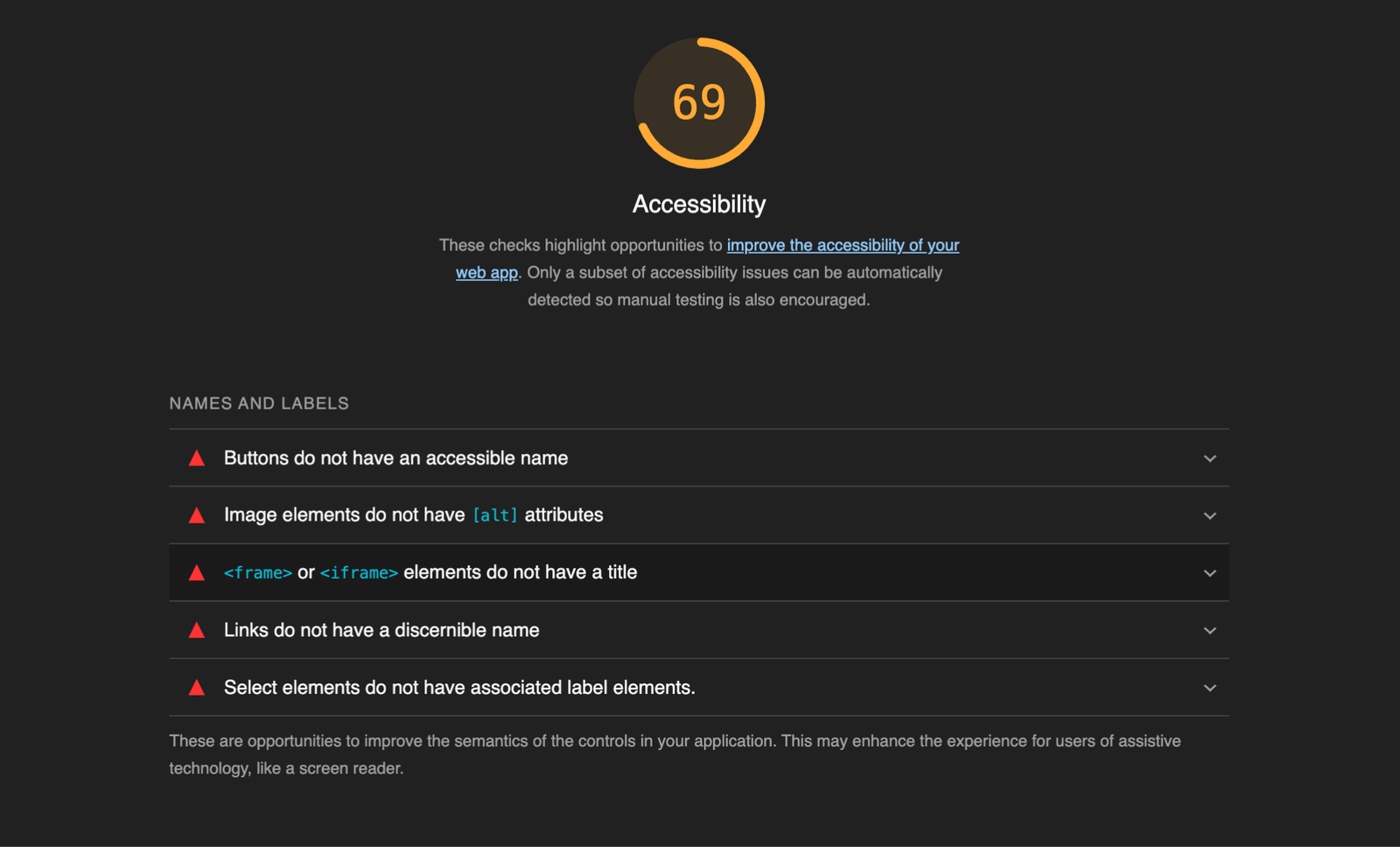 Lighthouse Scoring Color Codes